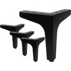 Sözer Orman Ürünleri (4 Adet) 12cm Modern Mat Siyah Metal Mobilya, Dolap, Koltuk, Tv Ünitesi Ayakları