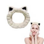 Spa alın bandı, kadın, mercan polar makyaj saç bantları, elastik, kedi kulakları alın bandı, kadın, spa saç bandı, kozmetik, kozmetik alın bandı, geniş kenarlı mercan keçesi, yıkama, yüz, baş sargısı