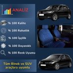 Space Oto Koltuk Minderi, Tüm Araçlara Uyumlu 2'li Set Özel Tasarım Minder Premium - Mavi