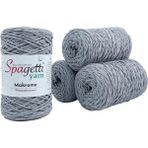 Spagettiyarn Gri Makrome İp 4'lü Set