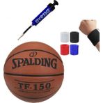 Spalding TF-150 Basketbol Topu No: 5-6-7 Renkli Bileklik ve Pompa ile Başlangıç Seviyesi - 6 Numara - Kahverengi
