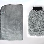 Spark 2316 Mikrofiber Büyük Boy Peluş Oto Kurulama Bezi ve 7050 Şönil Temizlik Eldiveni 2'li Set