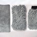 Spark 2316 Mikrofiber Peluş Oto Kurulama Bezi & 7040 Yıkama Süngeri & 7050 Temizlik Eldiveni 3'lü Set