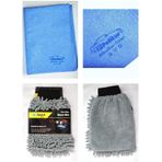 Spark 7050 Şönil Oto Temizlik Eldiveni & Polikur 3356 Mikrofiber Güderi Oto Kurulama Bezi 2'li Set