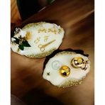 Spark Gold Epoksi Söz Nişan Tepsisi BRONZ