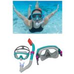 Spark Wave Snorkel Set Dalış Maskesi Deniz Havuz Yüzücü Gözlüğü Gözlük Maske- Yeşil - (14 Yaş Üstü )