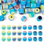 Sparkeads 40 adet 4 renk el yapımı sütun Millefiori Lampwork cam boncuk kabak şekli gevşek Spacer boncuk DIY küpe bilezik kolye takı yapımı el sanatları