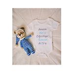 SPARKLY BABY ORGANİK %100 PAMUKLU ANNEM ALFABEYI BABAM ADS BASKILI Bebek Body Çıtçıtlı Badi