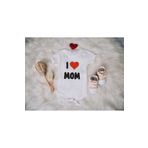 SPARKLY BABY Organik %100 Pamuklu I Mom Baskılı Bebek Body Çıtçıtlı Badi