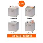 Spartek home textile 2 adet - Dolap Içi Çamaşır Oyuncak Düzenleyici Kapaksız Saklama Kutusu Organizer 30x30x30 Cm