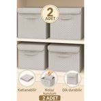 Spartek home textile 2Adet-KAPAKLI Desenli Dolap İçi Çamaşır Oyuncak Düzenleyici Katlanır Kapaklı Saklama Kutusu 30x30x30