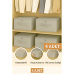 Spartek home textile 4 lü gri Destekli Hurç Büyük Boy – Fermuarlı Katlanabilir Saklama ve Düzenleme Kutusu 42x35x23