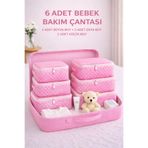 Spartek home textile 6 Parça PEMBE desenli - Doğum/Hastane Çıkış Çantası - puantiye desenli
