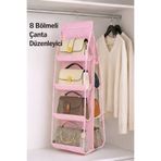 Spartek home textile 8 Cepli PEMBE PUANTİYELİ Dolap Içi Çanta Ve Ayakkabı Düzenleyici 110X37