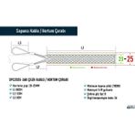 SPC2025-36B Çelik Kablo / Hortum Çorabı - Gümüş Grisi