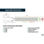 SPC2532-36B Çelik Kablo / Hortum Çorabı - Gümüş Grisi