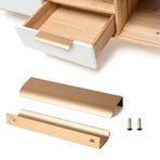 SPDYCESS 10 Adet Dolap Kulpu, Gizli Mobilya Kulpu, Alüminyum Alaşım, Dolap Çekme Kulpları, Gardırop Kulpları, Mutfak Çekmece Düğmeleri, Vidalarla Birlikte, Altın (128mm)