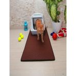 Special Matt (50X110 Cm) Kedi Tuvalet Önü Paspası Kedi Kumu Paspası Kedi Matı - 50 x 100 cm - Açık Kahve