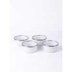 Speckles Emaye 4’lü Kapaklı Kase Çerezlik, Kahvaltılık, Reçellik, Zeytinlik, Sunumluk Seti 8cm 200 ml