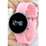 Spectrum Led Watch Toz Pembe Renk Dijital Yetişkin Kız Çocuk Kol Silikon Saati St-303560
