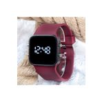 Spectrum ST-303618 Bordo Silikon Kordonlu Çelik Kasa Unisex Dijital Kol Saati