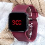 Spectrumwatch Smooth & Bordeaux Led Dijital Bordo Çocuk Kol Saat Bileklik Saat St-303058