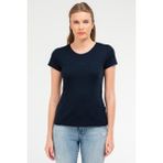 Speedlife Lacivert Slim Fit Düz Modal O Yaka Kısa Kol Kadın Tişört - SF0601 - 2XL