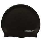 Speedo 8-709910001 Siyah Plain Flat Silicone Silikon Yüzücü Bonesi