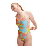 Speedo Allover Digital V-Back Kadın Renkli Mayo