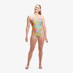 Speedo Allover Digital V-Back Kadın Renkli Mayo