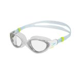 Speedo Biofuse 2.0 kadın yüzücü gözlüğü, kadınlar için tasarım, patentli ayar mekanizması, buğulanmaz, su geçirmez, rahat oturan yüzücü gözlüğü, şeffaf/beyaz/deniz mavisi, standart beden