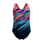 SPEEDO Digital Placement Splashback Kız Çocuk Mayo, renkli, 13-14 Yaş