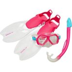 Speedo Ju Dual Lenses & Fins Pink Unisex Çocuk Pembe Maske Palet Ve Şnorkel Set