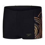 Speedo Kız Çocuk Siyah Şort Mayo, 13-14 Yaş, Palmiye Baskılı