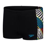 Speedo Panel Aquashort Erkek Çocuk Yüzücü Mayosu, 13-14 Yaş, Siyah