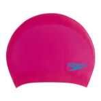 Speedo Üniseks çocuk bonesi, uzun saçlar için, bone, saçı çekmez, kolayca takılabilir antrenman ekipmanı, begonya pembe/lapis mavisi, standart beden
