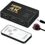 Speeduf 3 Port HDMI Çoklayıcı Switch Çoğaltıcı 4K Kumandalı Ultra Hd Çoklu Cihaz Tek Ekran