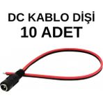 Speeduf 5.5x2.1 mm Dişi Dc Adaptör Kablosu 20 cm (10 Adet) – 12V Güvenlik Kamera, Cctv, LED Uyumlu