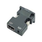 SpeedUF HDMI to VGA Dönüştürücü Adaptör – Ses Çıkışlı, 1080p Destekli, Kablo Hediyeli, Siyah