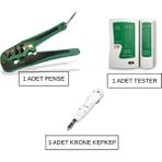 Speeduf Kablo Sıkma Pensesi + Network Tester + Kep Kep Pense Seti RJ45 RJ11 Cat5 Cat6