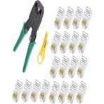 SpeedUF Yeşil Network Cat5 Cat6 Sıkma Pense + 100 Adet Cat5 Cat6 Jak