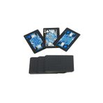 SPELT İskambil Kağıdı Destesi Oyun Kartları Su Geçirmez PVC Parlak Siyah Deste 8,7cm x 5,7cm 54'lü (Mavi)