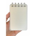 SPELT Mini Boy 7,4x10,5 cm Spiralli Telli Kareli El Not Defteri 100 Yaprak Şeffaf Sert Kapaklı A7 Defter