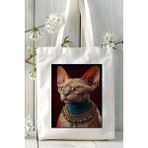 Sphynx Kedi Baskılı Bez Çanta Omuz Çantası Kişiye Özel Model 3