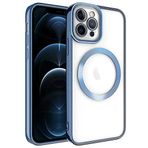 Spia Apple iPhone 12 Pro Max Kılıf Mavi Sedum Silikon Kapak Dayanıklı Darbe Karşıtı Koruyucu Tasarım (Apple iPhone 12 Pro Max, Mavi)