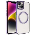 Spia Apple iPhone 14 Plus Kılıf Derin Mor Sedum Silikon Kapak Dayanıklı Darbe Karşıtı Koruyucu Tasarım (Apple iPhone 14 Plus, Derin Mor)