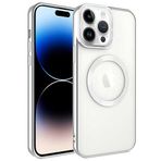 Spia Apple iPhone 14 Pro Max Kılıf Gümüş Sedum Silikon Kapak Dayanıklı Darbe Karşıtı Koruyucu Tasarım (Apple iPhone 14 Pro Max, Gümüş)