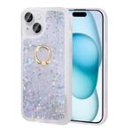 Spia Apple iPhone 15 ile Uyumlu Kılıf Gümüş Liss Sulu Simli Silikon Kapak Orijinal (Apple iPhone 15 ile Uyumlu, Gümüş)