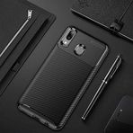 Spia Huawei Y7 Prime 2019 Kılıf Siyah Karbon Silikon Orijinal Esnek İnce Geliştirilmiş Dayanıklı Darbe Karşıtı Koruyucu Yeni Nesil Tasarım (Huawei Y7 Prime 2019, Siyah)