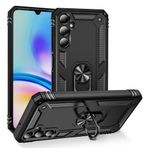 Spia Samsung Galaxy A05S ile Uyumlu Kılıf Siyah Panther Yüzüklü Silikon Orijinal (Samsung Galaxy A05S ile Uyumlu, Siyah)